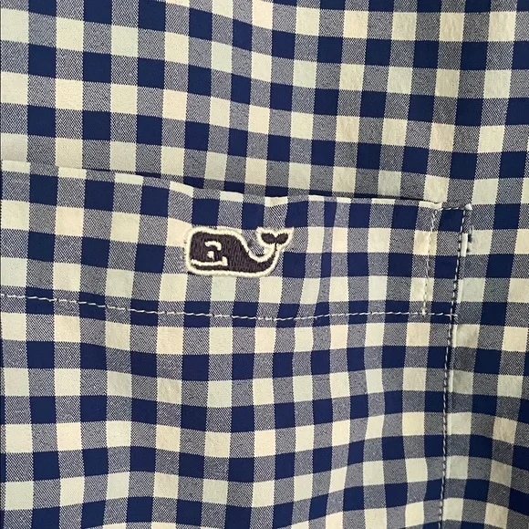 Vineyard Vines Royal Blue Gingham Button-Down Shirt - Picture 3 of 7